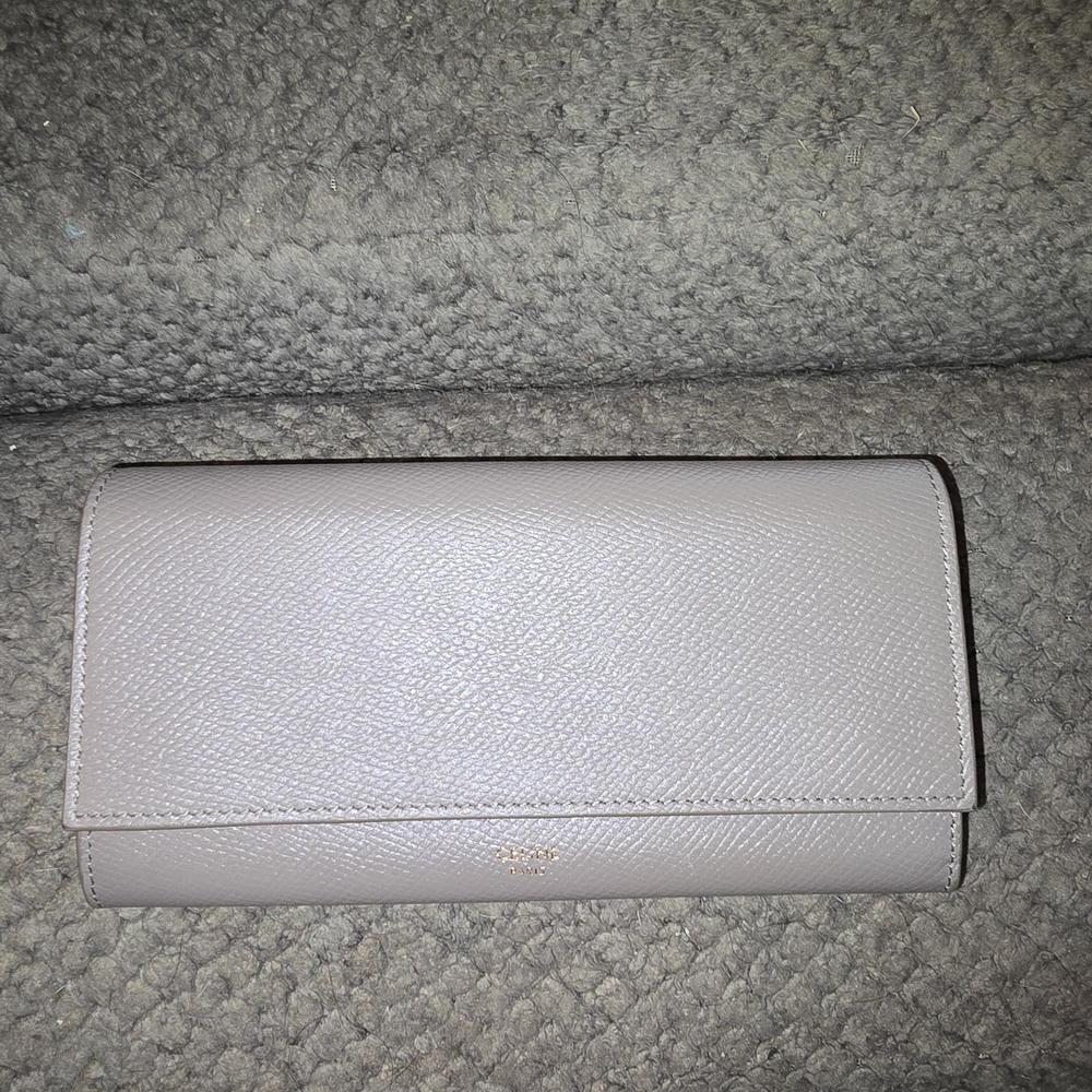 Celine Taupe Leather Clutch